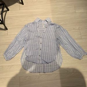 Free people blue button down shirt medium